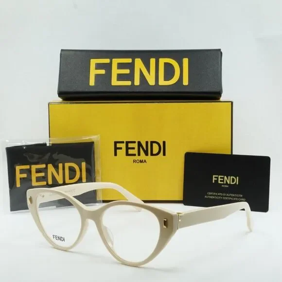 NEW FENDI FE50020I 025 IVORY EYEGLASSES